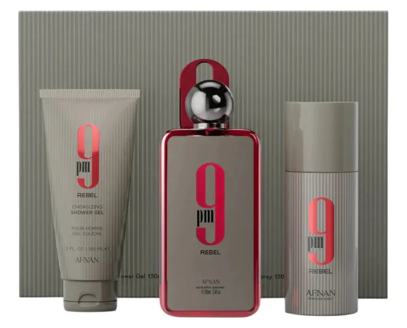Afan 9pm Rebel EDP 100ml set 3 pzs Hombre