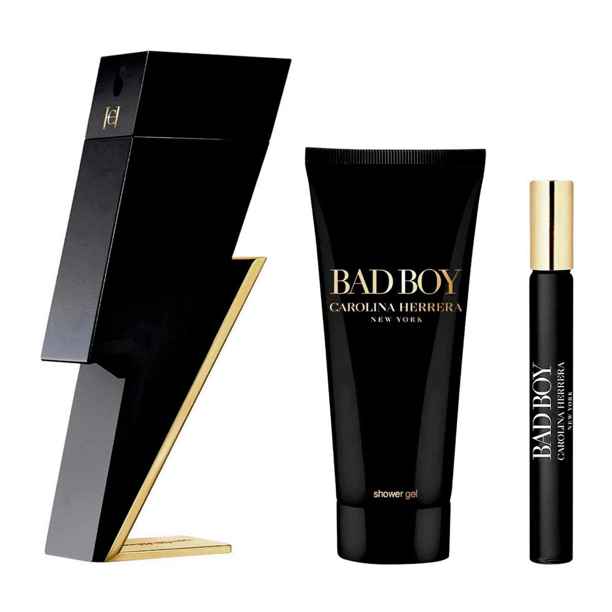Carolina Herrera Bad Boy Estuche 3 Piezas Caballero EDT 100ml + Gel de Baño 100ml + Miniatura 10ml Navidad