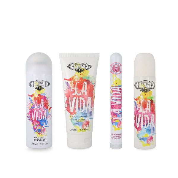 Cuba La Vida EDT 100ml Set 4 pzs mujer