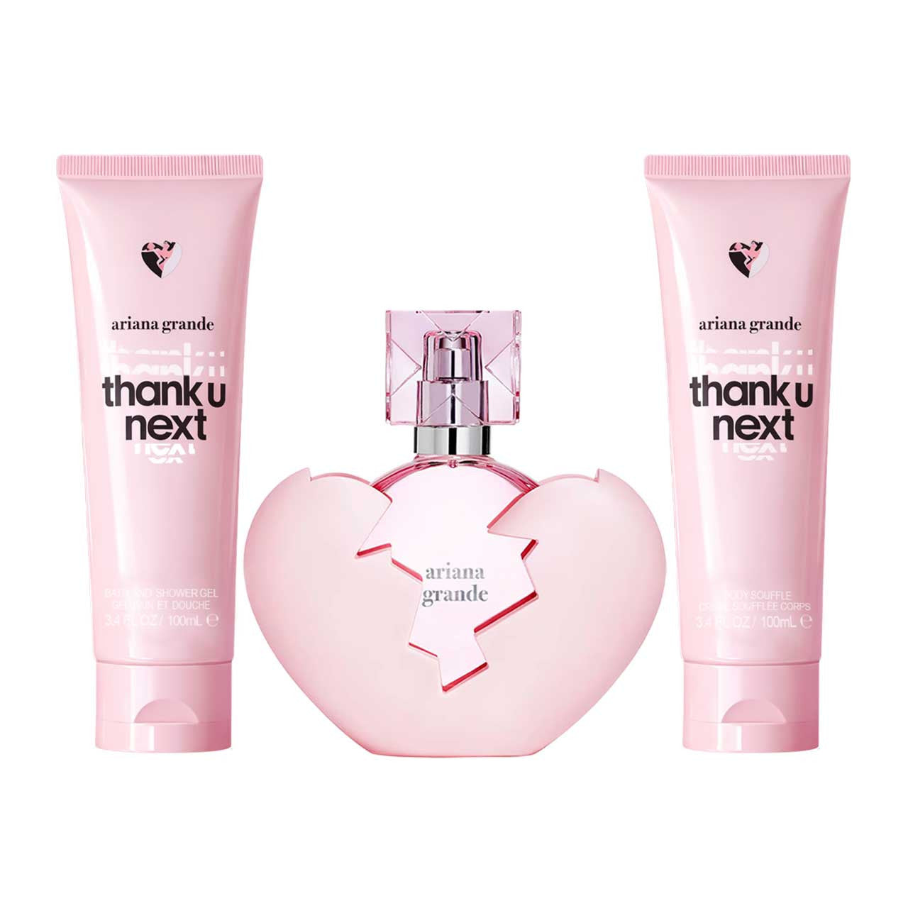 Ariana Grande Thank U Next Estuche 3 Piezas Dama EDP 100ml + Locion Corporal 100ml + Gel de Ducha 100ml