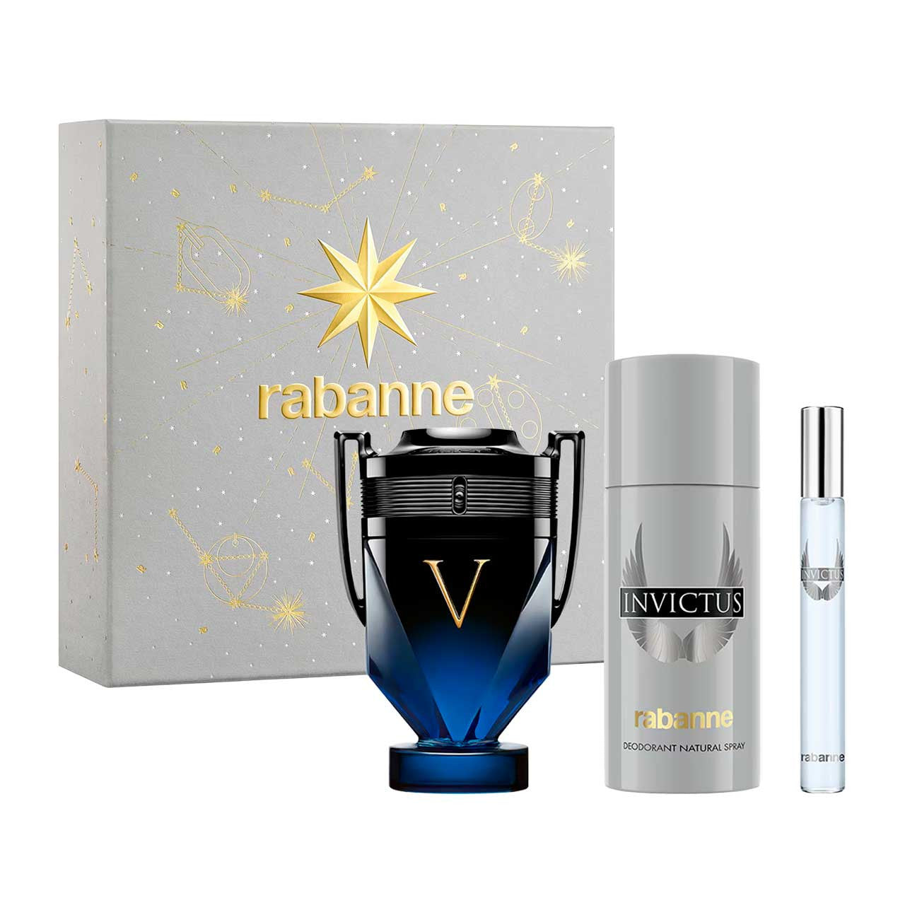 Paco Rabanne Invictus Victory Elixir Navidad SET 3 Piezas Hombre EDP 100ml + Desodorante 150ml + Miniatura 10ml
