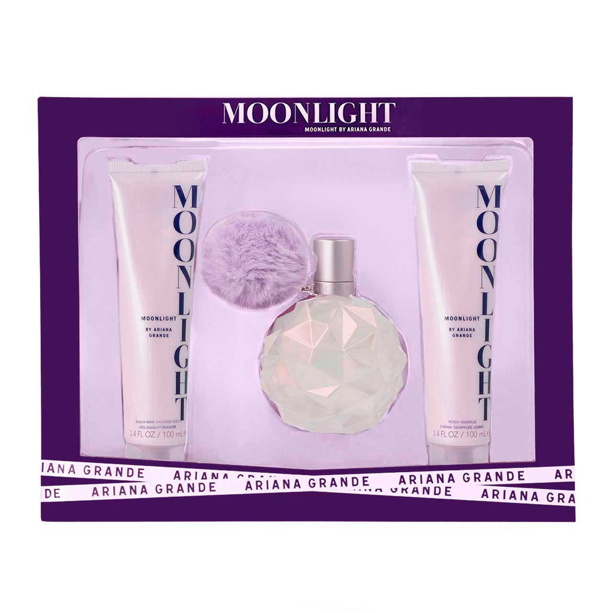 Ariana Grande
Moonlight SET 3 Piezas Dama EDP 100ml + Body Soufflé 100ml + Gel de Ducha 100ml