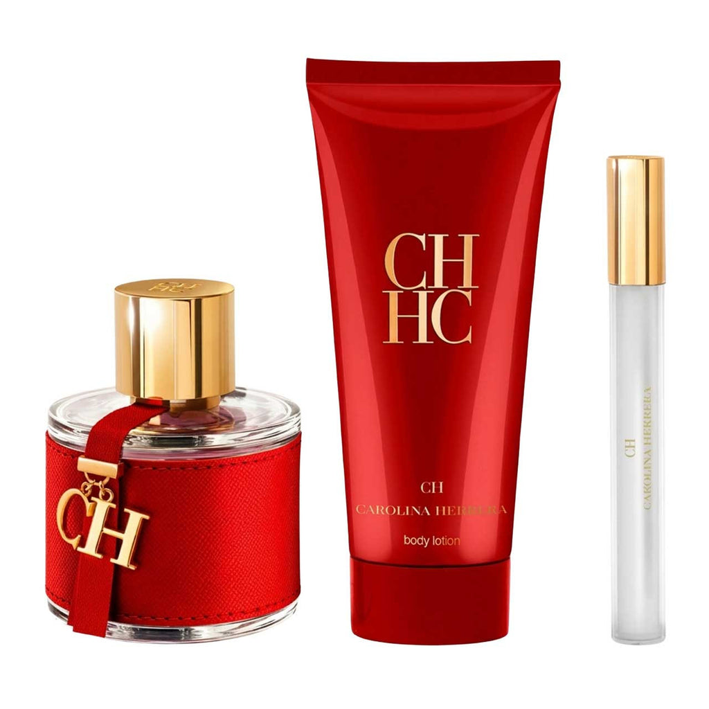 Carolina Herrera CH Estuche 3 Piezas Dama EDT 100ml + Locion Corporal 100ml + Miniatura 10ml dama