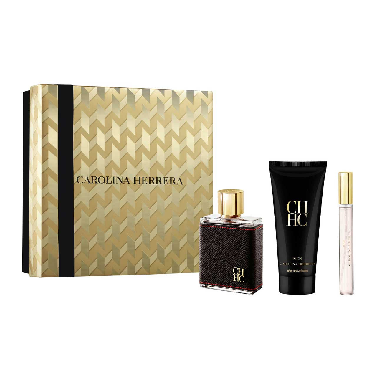 Carolina Herrera CH SET 3 Piezas Hombre EDT 100ml + Crema de Afeitar Balm 100ml + Miniatura 10ml