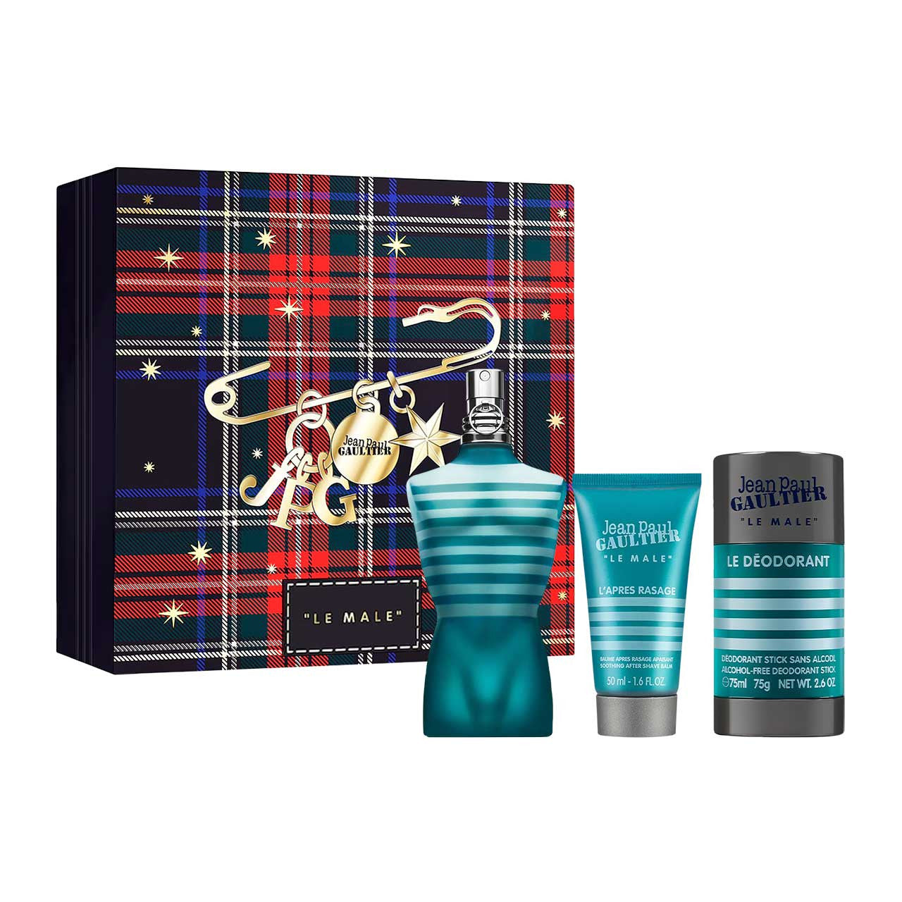 Jean Paul Gaultier Navidad SET 3 Piezas Hombre EDT 125ml + Crema de Afeitar 50ml + Desodorante en Barra 75gr