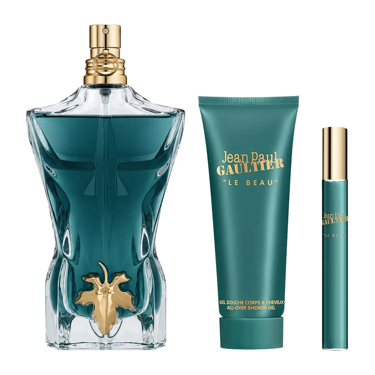 Jean Paul Gaultier Le Beau Estuche 3 Piezas Caballero (EDT 125ml + Shower Gel 75ml + Miniatura Travel Spray 10ml)