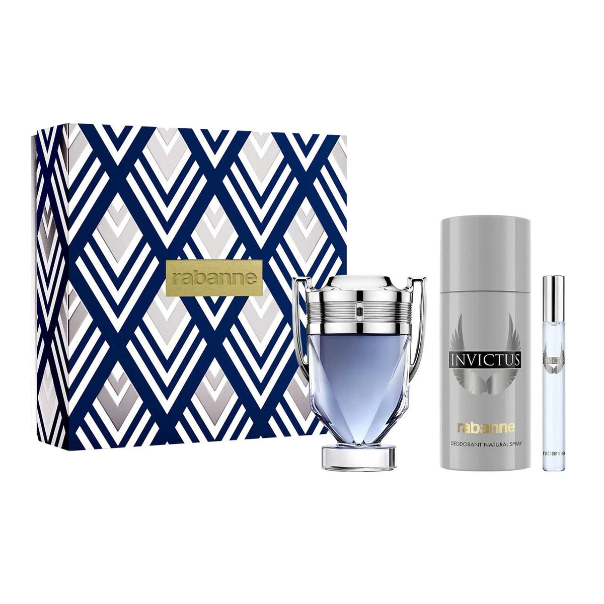 Paco Rabbane Invictus Estuche 3 Piezas Caballero EDT 100ml + Desodorante 150ml + Miniatura 10ml