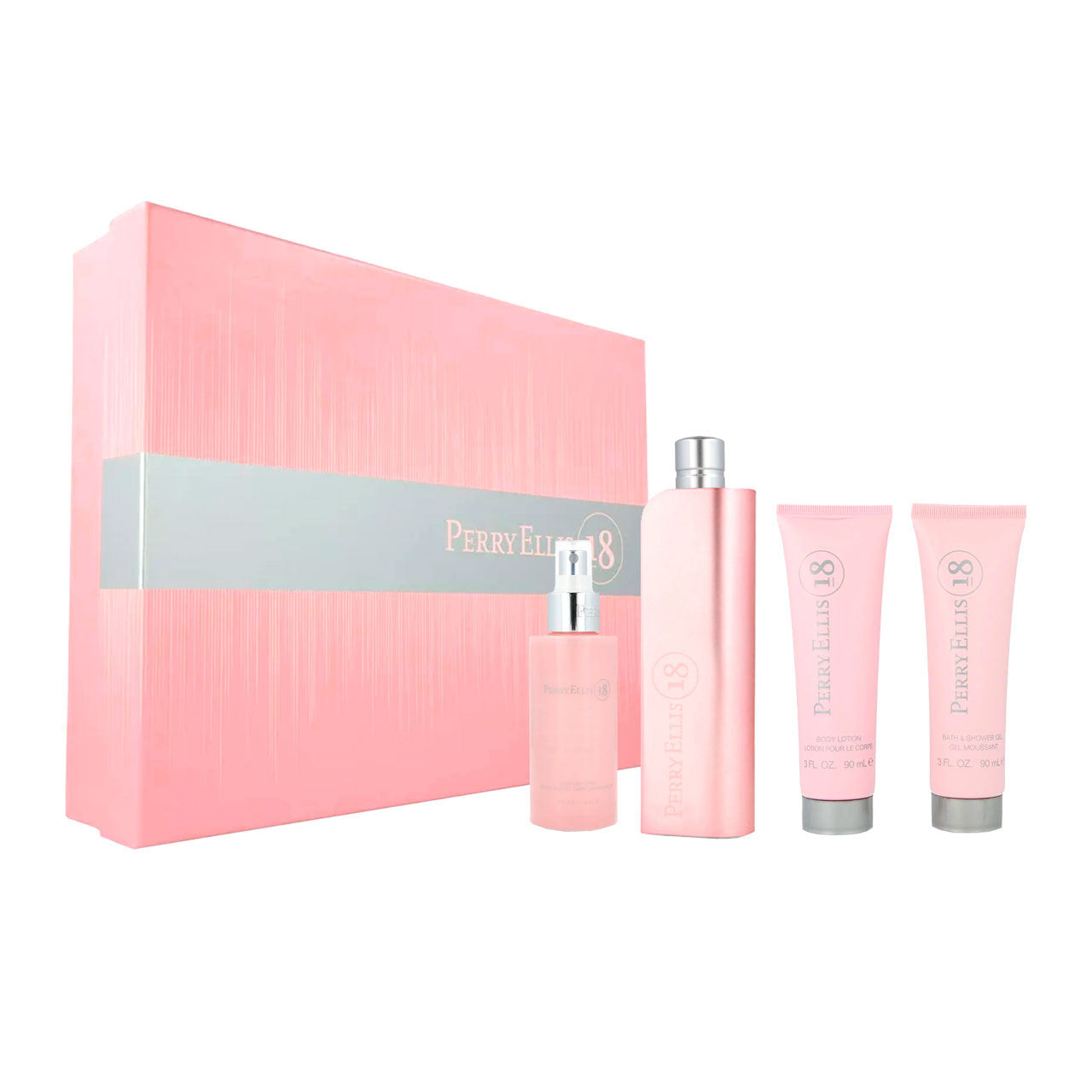 Perry Ellis Perry 18 SET4 Piezas Dama EDP 100ml + Crema P/ Manos 57gr + BODY MIST 118ml + Miniatura 7.5ml