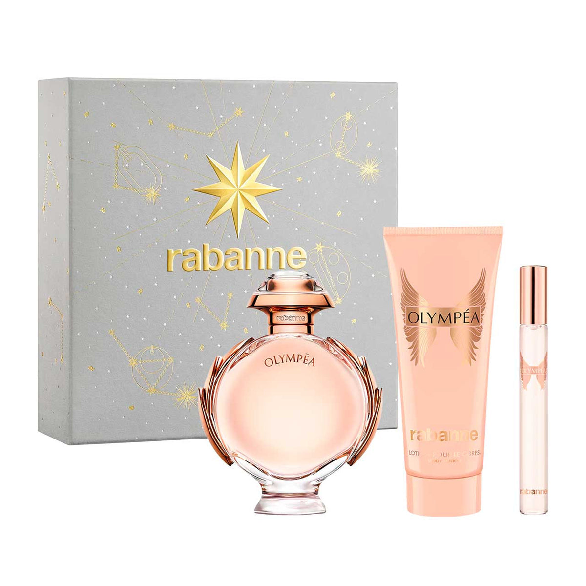 Paco Rabanne
Olympea Navidad SET 3 Piezas Dama EDP 80ml + Locion Corporal 100ml + Miniatura 10ml
