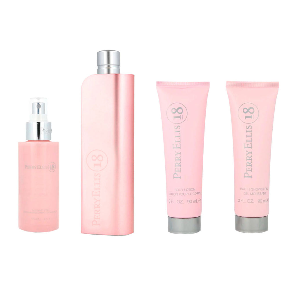 Perry Ellis Perry 18 SET4 Piezas Dama EDP 100ml + Crema P/ Manos 57gr + BODY MIST 118ml + Miniatura 7.5ml