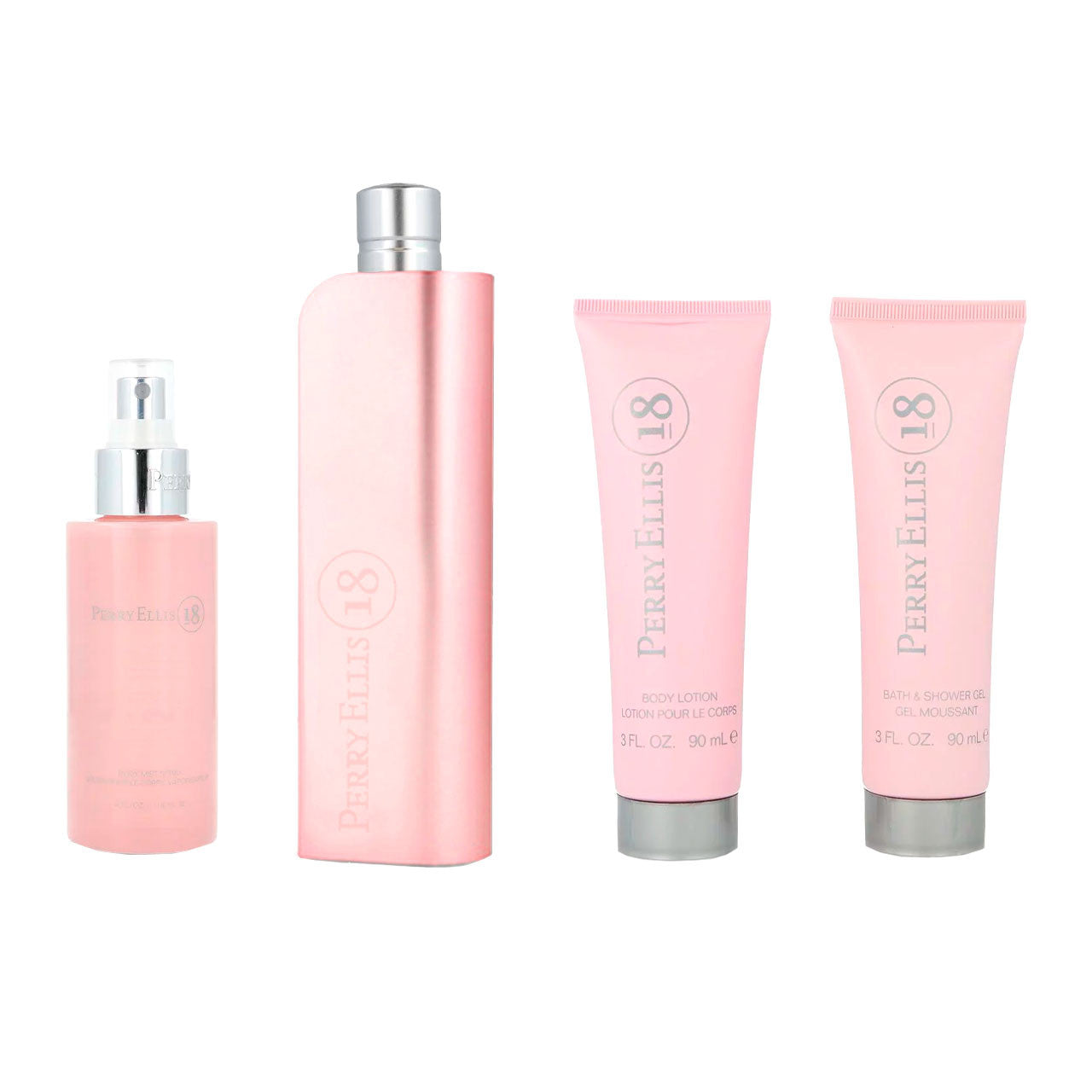 Perry Ellis Perry 18 SET4 Piezas Dama EDP 100ml + Crema P/ Manos 57gr + BODY MIST 118ml + Miniatura 7.5ml