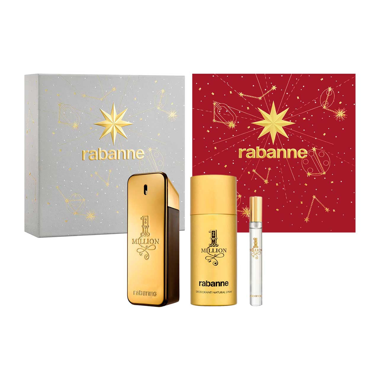 Rabanne
One Million Navidad SET 3 Piezas Hombre EDT 100ml + Desodorante 150ml + Miniatura 10ml