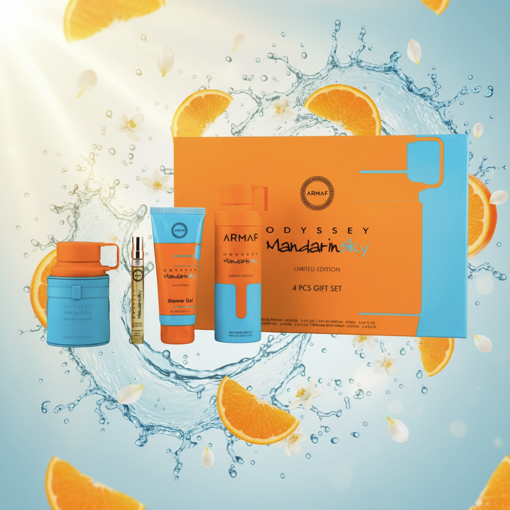 Armaf Odyssey Mandarin Sky EDP 100ml set 4 Pzs Hombre