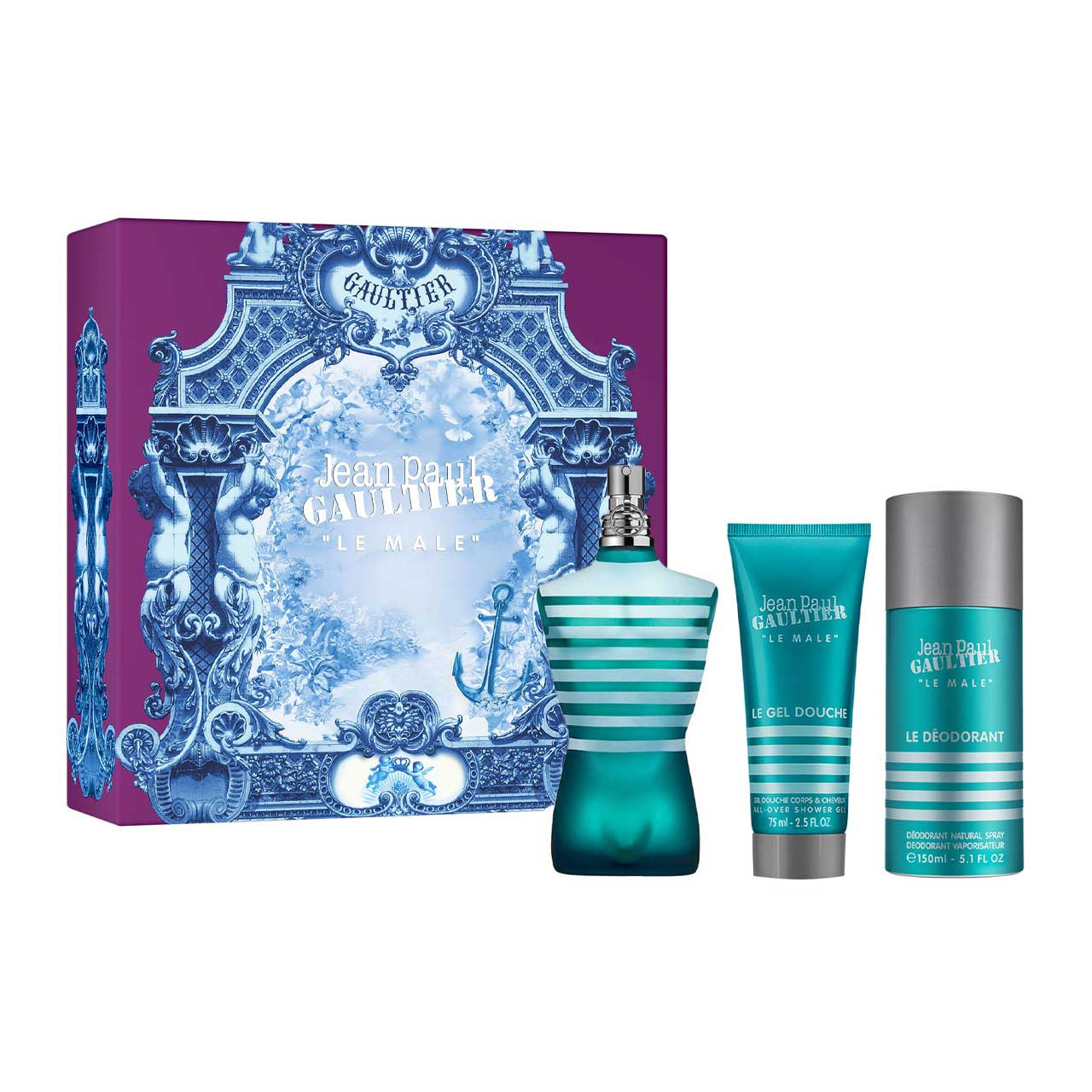 Jean Paul Gaultier
Jean Paul Gaultier Le Male SET 3 Piezas Hombre EDT 125ml + Desodorante 150ml + Gel de Ducha 75ml