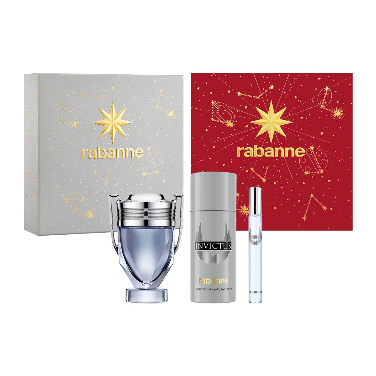 Rabanne
Invictus Navidad SET 3 Piezas Hombre EDT 100ml + Desodorante 150ml + Miniatura 10ml