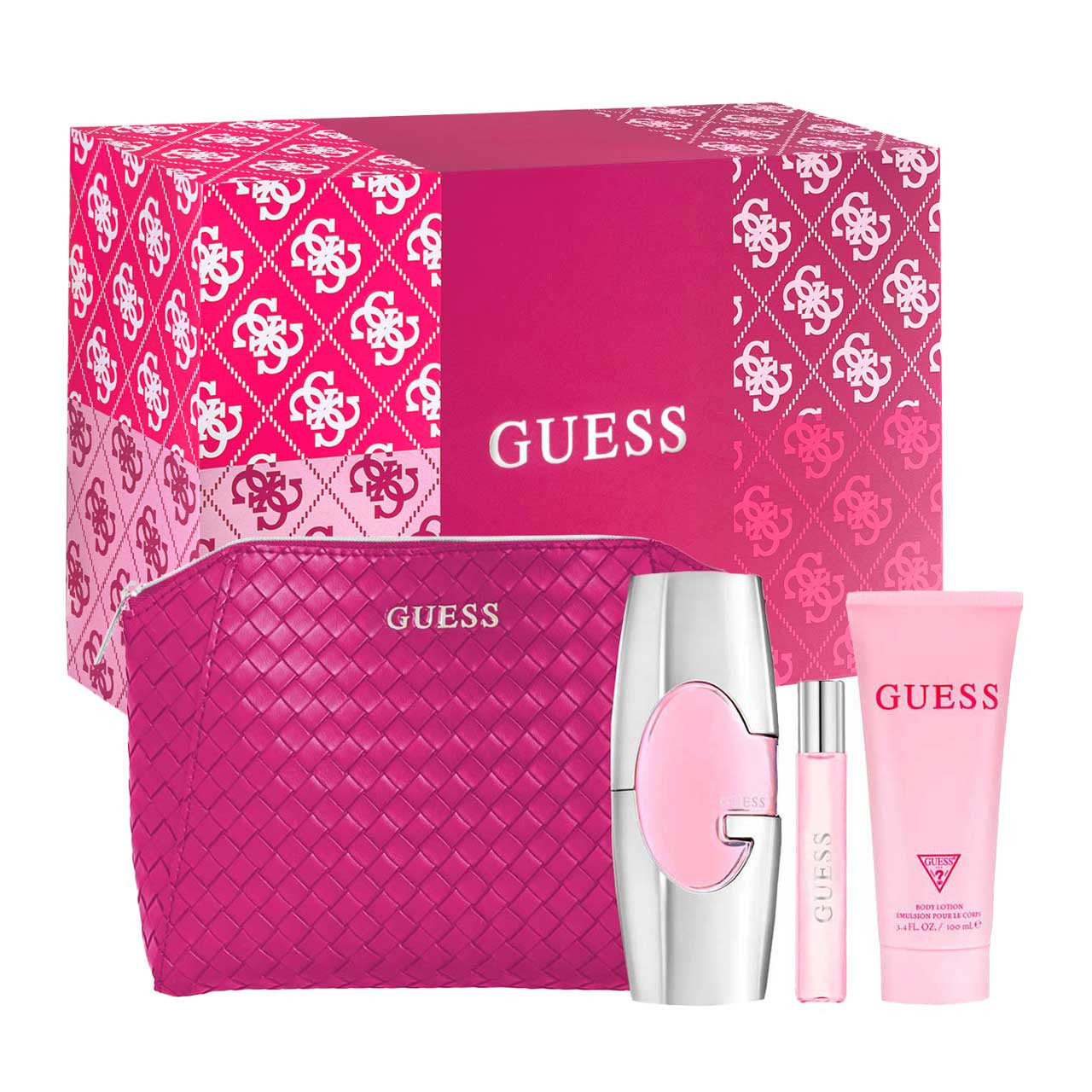 Guess SET 4 Piezas Dama EDP 75ml + Crema Corporal 100ml + Miniatura 15ml + Cosmetiquera