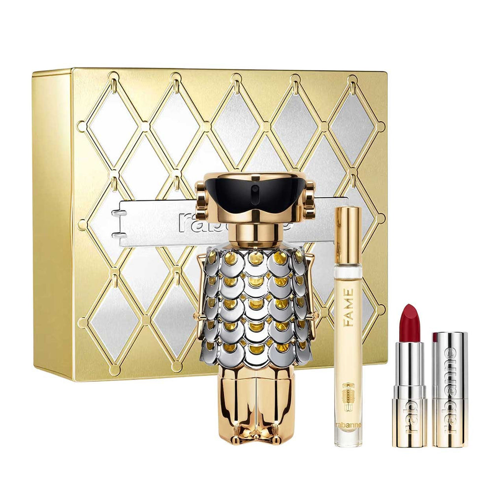 Paco Rabanne Fame Metal set 3 Piezas Dama EDP 80ml + Miniatura 10ml + Labial mujer