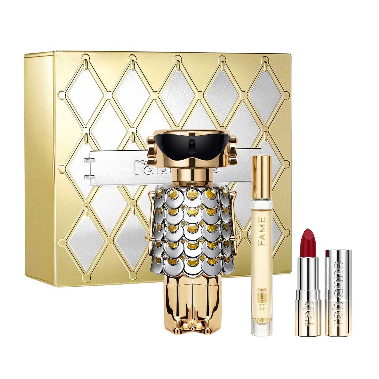 Paco Rabanne Fame Metal set 3 Piezas Dama EDP 80ml + Miniatura 10ml + Labial mujer