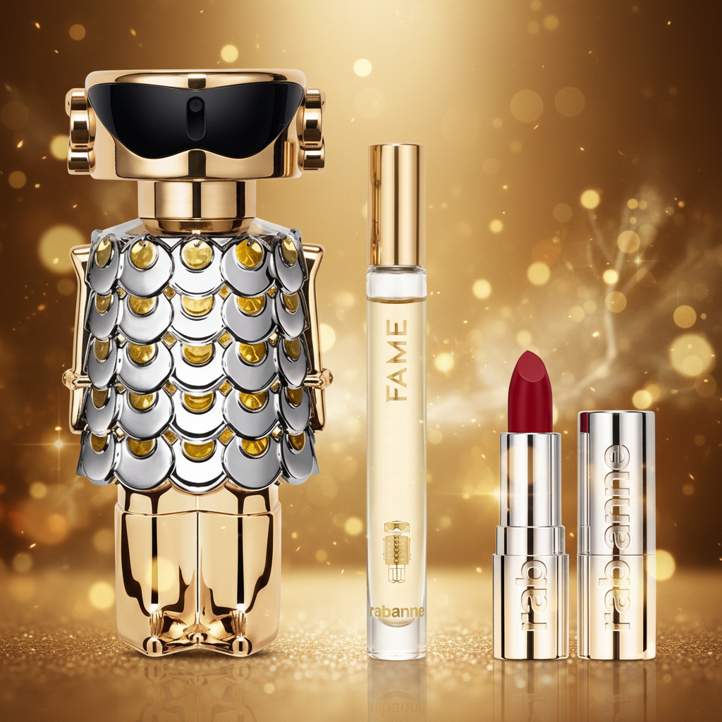 Paco Rabanne Fame Metal set 3 Piezas Dama EDP 80ml + Miniatura 10ml + Labial mujer