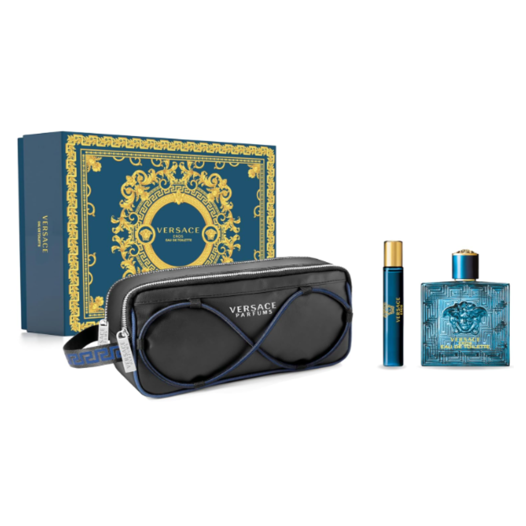 SET PERFUME VERSACE EROS 3 PIEZAS TROUSE EDP 100ML hombre