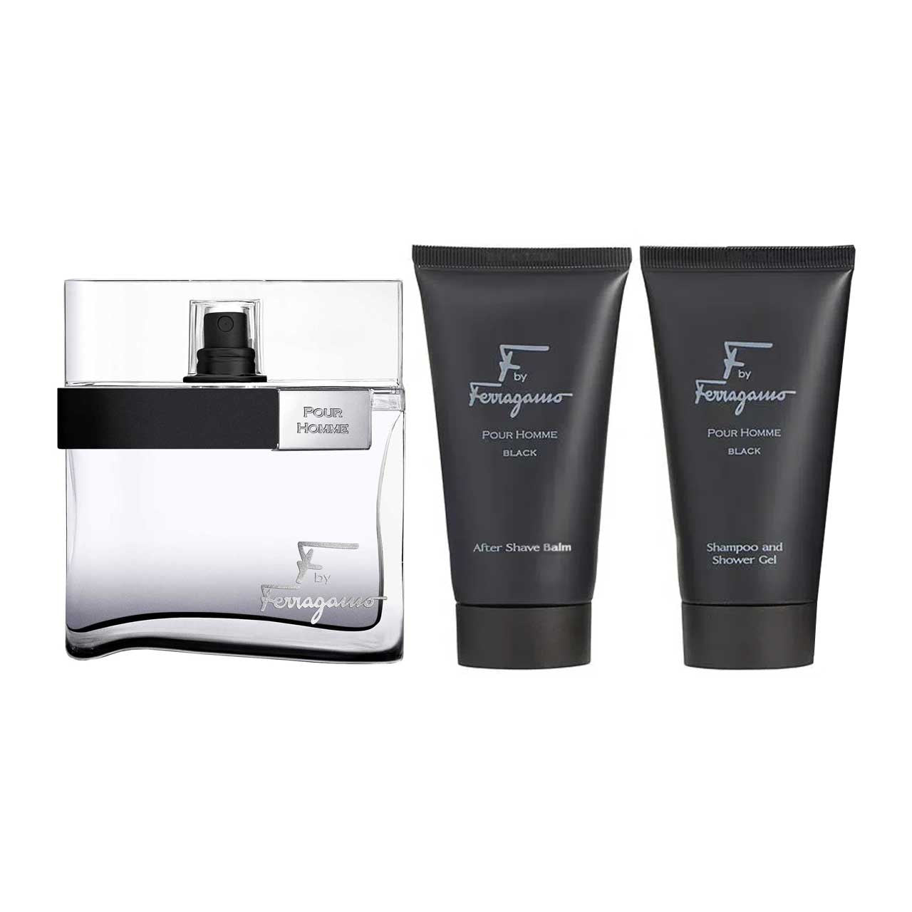 Salvatore Ferragamo F by Ferragamo Black Estuche 3 Piezas Caballero EDT 100ml + Gel de Ducha 75ml + Crema de Afeitar 75ml