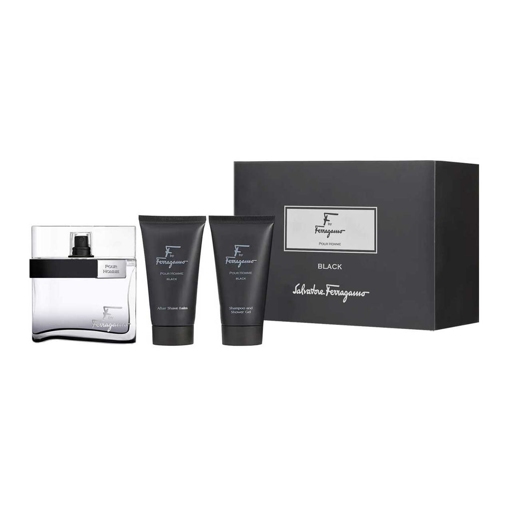 Salvatore Ferragamo F by Ferragamo Black Estuche 3 Piezas Caballero EDT 100ml + Gel de Ducha 75ml + Crema de Afeitar 75ml