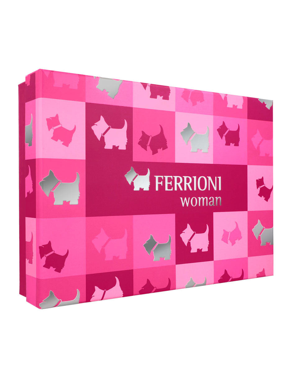 Ferrioni SET 4 Piezas mujer EDP 100ml + Locion Corporal 100ml + Shampoo Corporal 100ml + Miniatura 10ml