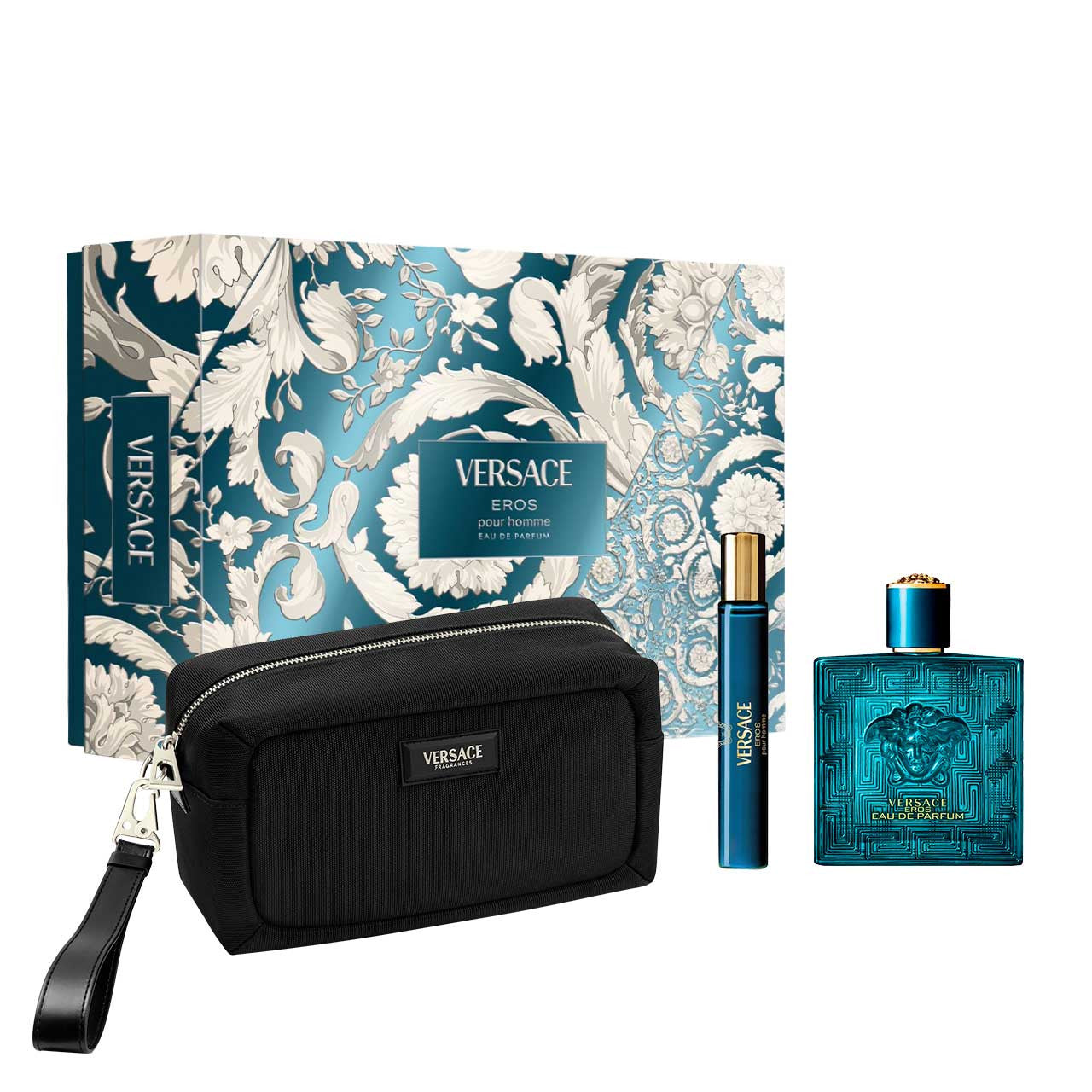 Versace
Versace Eros EDP Bolsa SET 3 Piezas Hombre EDP 100ml + Miniatura 10ml + Bolsa de Viaje
